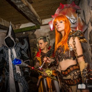 Malthael, Female Monk and Female Barbarian