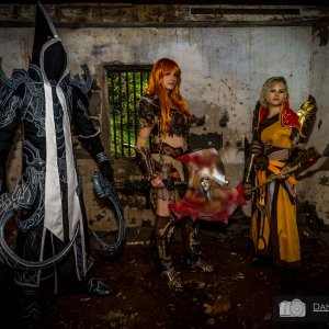 Malthael, Female Monk and Female Barbarian