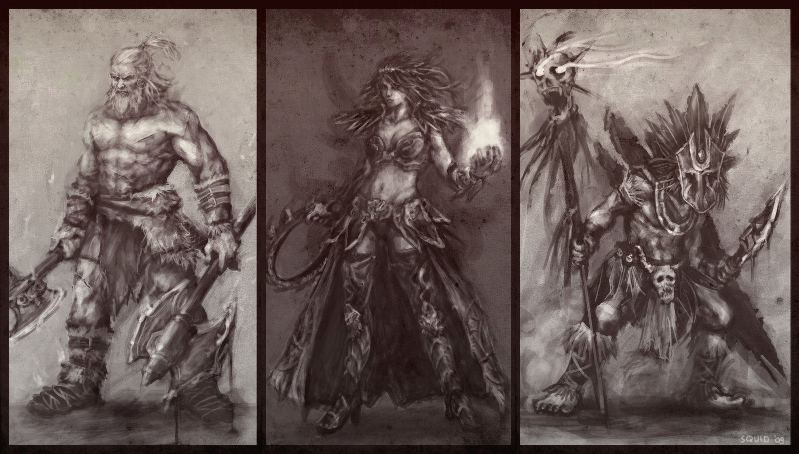 Barbarian, Wizard, and Witch Doctor
