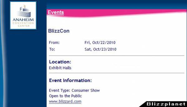 Blizzcon 2010 dates revealed?