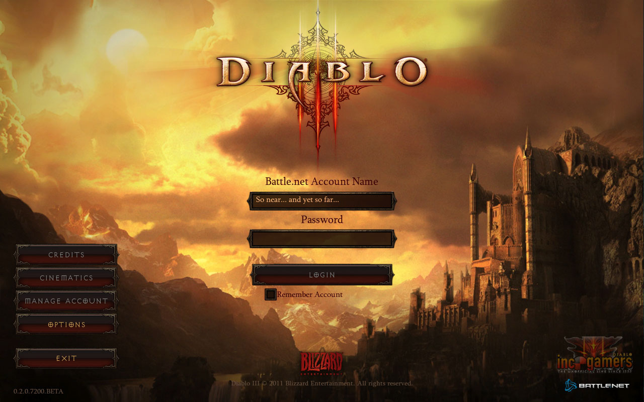 Diablo 3 Beta login