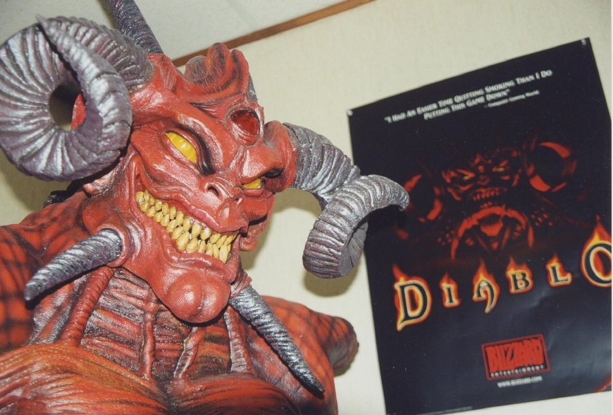 Diablo costume and poster