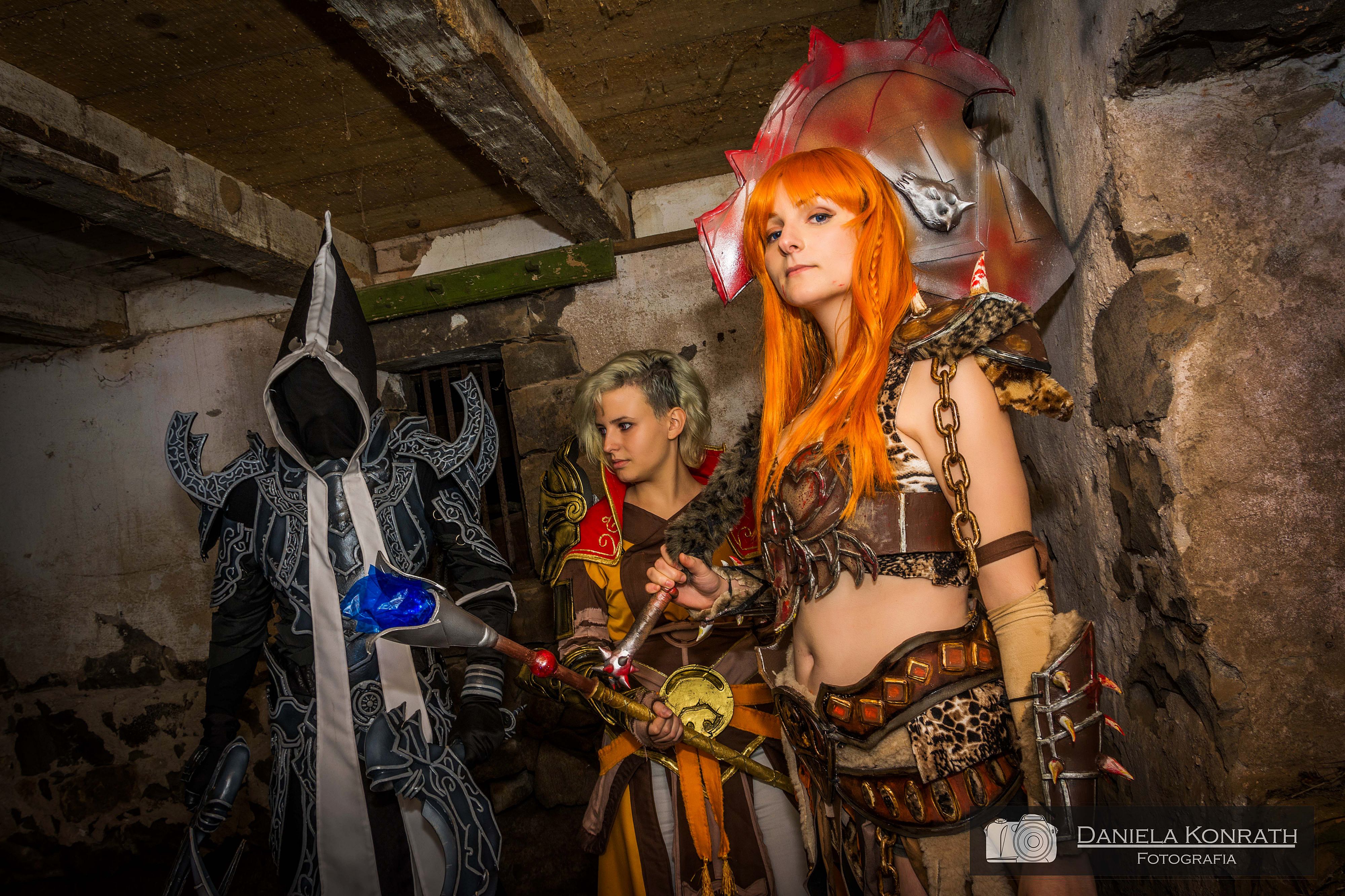 Malthael, Female Monk and Female Barbarian