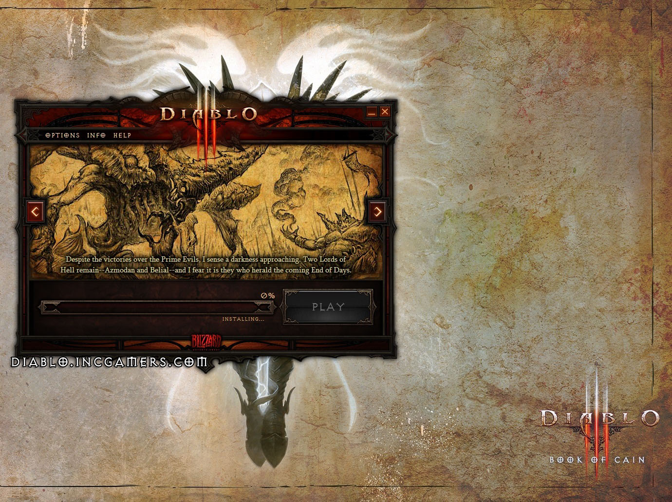The Diablo 3 Retail Version Installer Screens